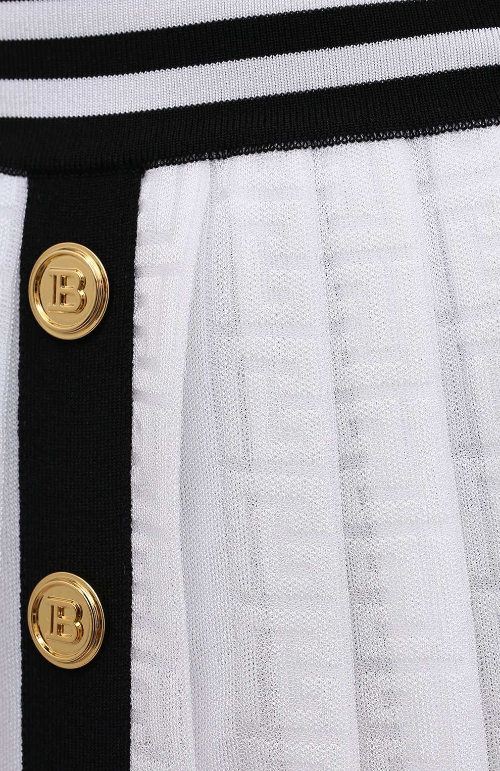 Юбка из вискозы BALMAIN черно-белого цвета по цене 142500 руб., арт. WF1LB216/K249, фото 5 Юбка из вискозы BALMAIN, арт. WF1LB216/K249, фото 5