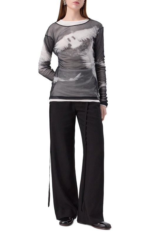 Хлопковый лонгслив Ann Demeulemeester B0011488/FA659 Белый  B0011488/FA659 Фото 2