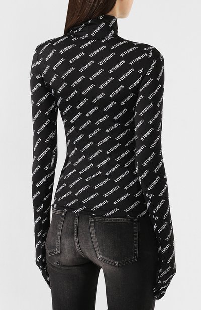 Водолазка с логотипом бренда VETEMENTS, арт. SS20T0002 2613/W/BLACK/WHITE, фото 4