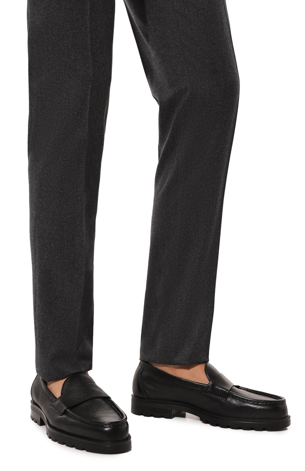 Кожаные лоферы detroit SANTONI, арт. MGDG18657NE0SHAS, фото 3