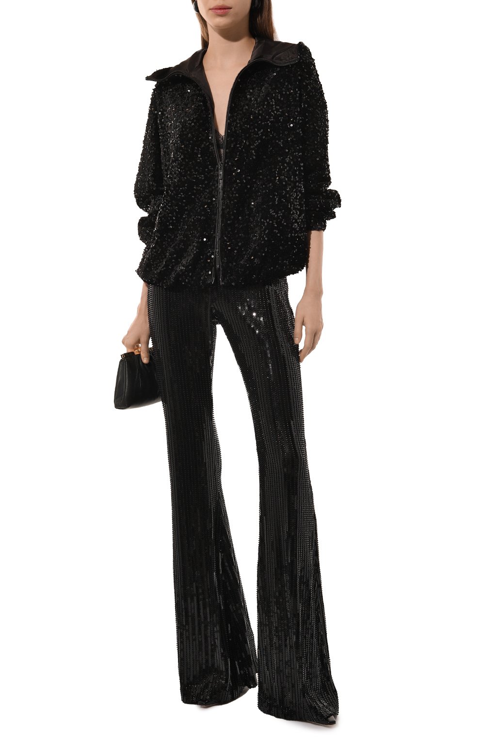 Толстовка с отделкой пайетками EMPORIO ARMANI черного цвета по цене 52250 руб., арт. 6D2B6D/2JRUZ, фото 2 Толстовка с отделкой пайетками EMPORIO ARMANI, арт. 6D2B6D/2JRUZ, фото 2