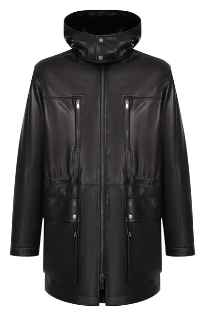 Мужская кожаная парка с подкладкой из норки MVST, арт. M25.1PM.0006/BIG SIZE/CREAM NAPA