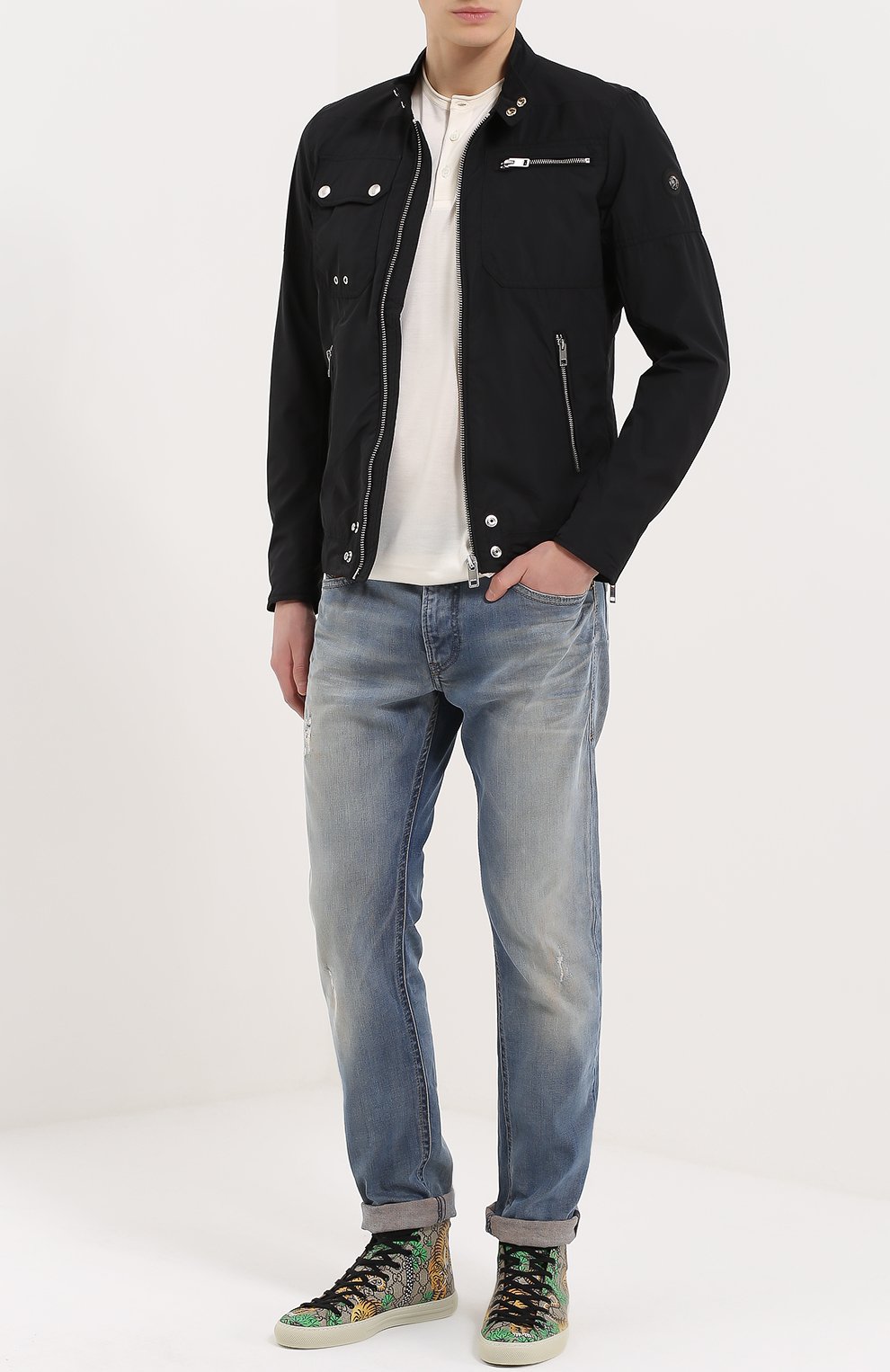 Высокие кеды с принтом gucci bengal GUCCI, арт. 451212/K6D30, фото 2