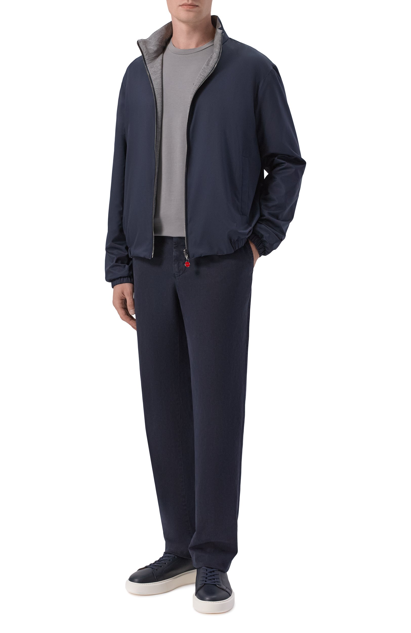 Хлопковая футболка CORNELIANI серого цвета по цене 23200 руб., арт. 28G573/2A25004, фото 2 Хлопковая футболка CORNELIANI, арт. 28G573/2A25004, фото 2