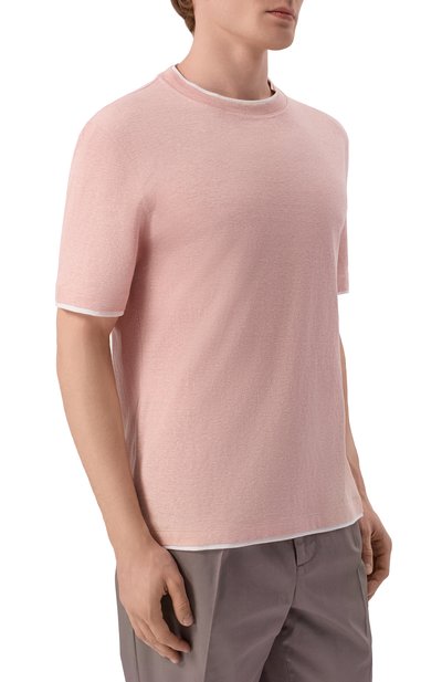 Футболка изо льна и хлопка BRUNELLO CUCINELLI, арт. MW8357427, фото 3