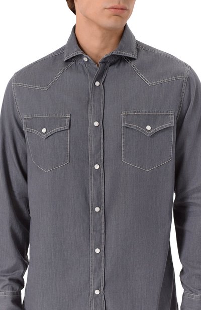 Джинсовая рубашка BRUNELLO CUCINELLI, арт. MR6834008, фото 5