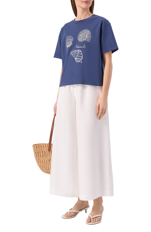 Хлопковая футболка Weekend Max Mara WKDSABAT0 Синий  WKDSABAT0 Фото 2