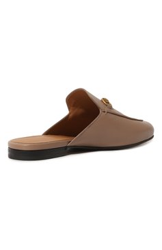 Же�нские кожаные сабо princetown GUCCI бежевого цвета, арт. 423513 C9D00 | Фото 5 (Каблук высота: Низкий; Подошва: Плоская; Материал внутренний: Натуральная кожа; Каблук тип: Устойчивый; Материал внешний: Натуральная кожа)