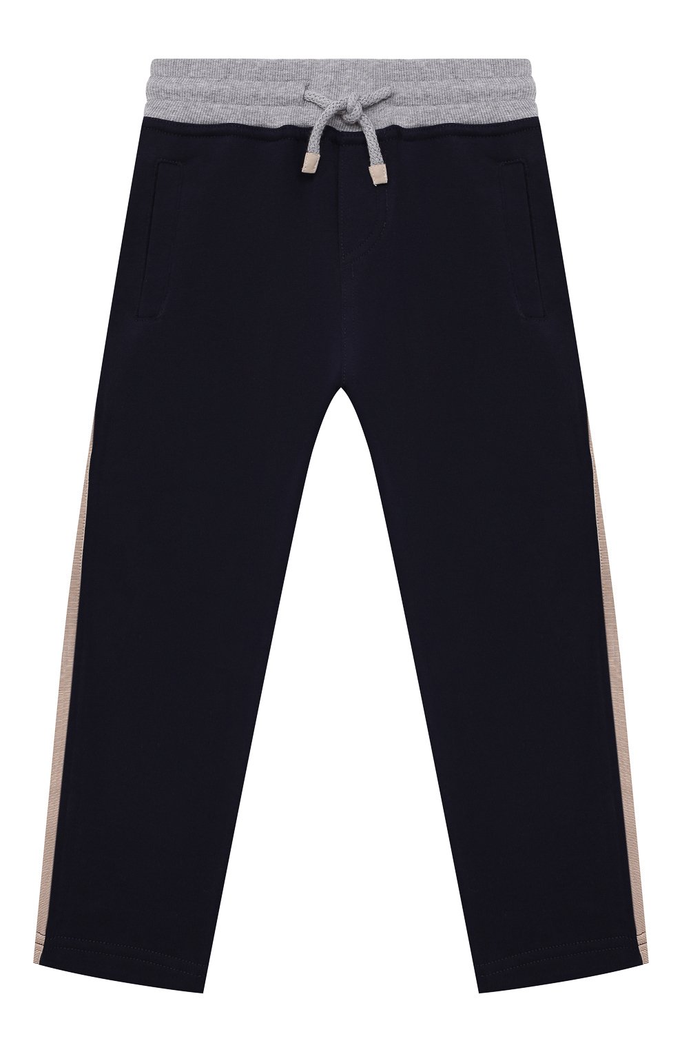 Хлопковые брюки BRUNELLO CUCINELLI синего цвета по цене 46550 руб., арт. BM810E306A, фото 1 Хлопковые брюки BRUNELLO CUCINELLI, арт. BM810E306A, фото 1