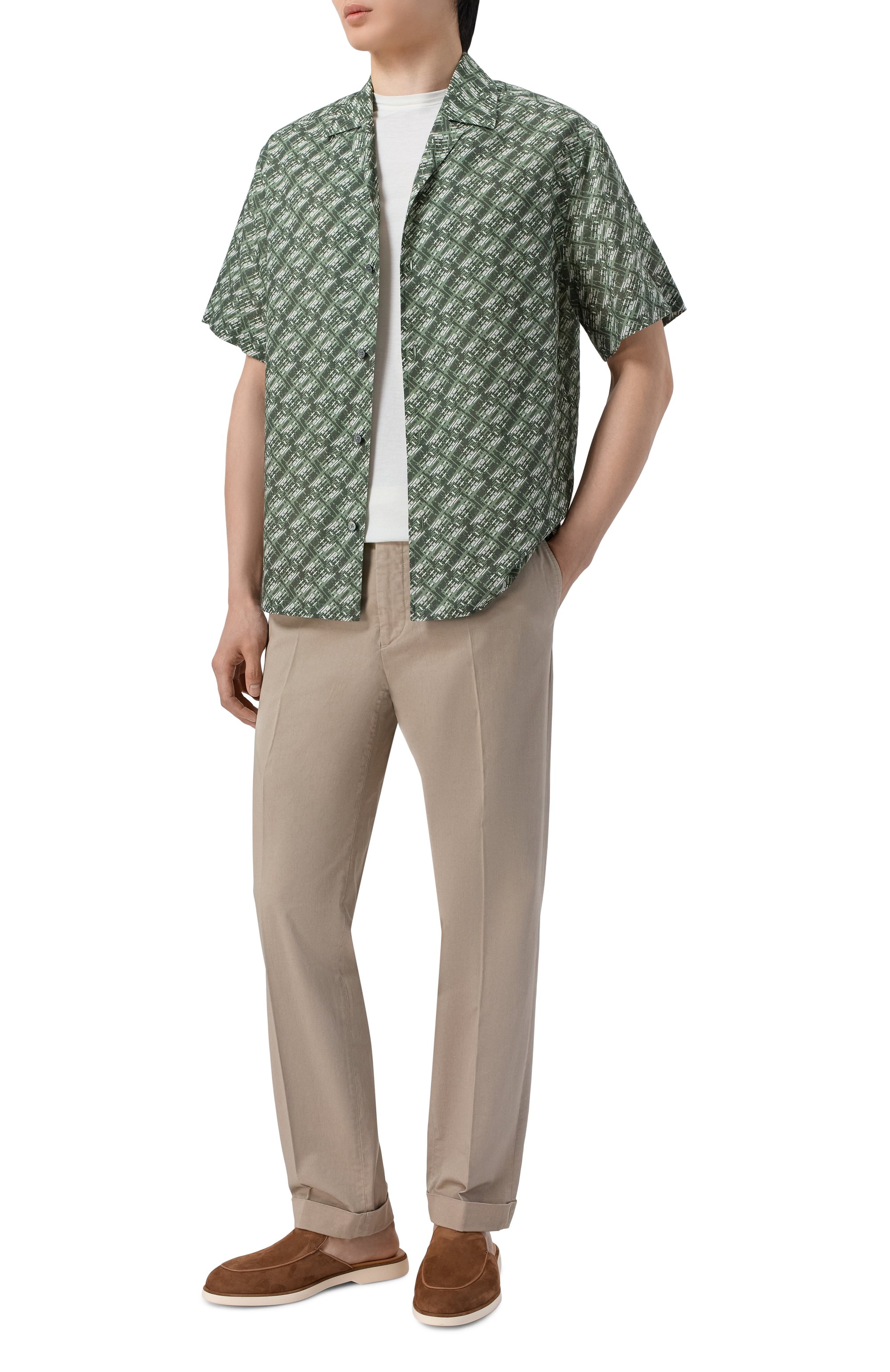 Рубашка изо льна и хлопка ZILLI, арт. ZSSH8BM090026196F, фото 2