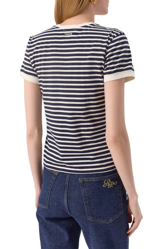 Хлопковая футболка FRAME x Ritz Paris Frame Denim WP25JTE006 Синий  WP25JTE006 Фото 4