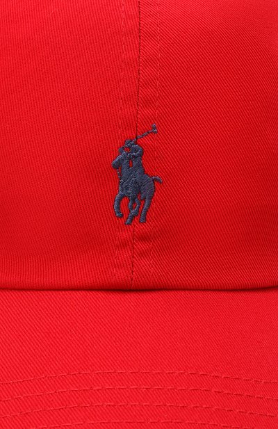 Хлопковая бейсболка POLO RALPH LAUREN красного цвета по цене 3995 руб., арт. 322552489, фото 3 Хлопковая бейсболка POLO RALPH LAUREN, арт. 322552489, фото 3
