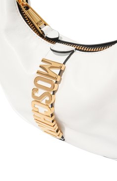 Женская сумка belt MOSCHINO белого цвета, арт. 2317 A7472/8008 | Фото 3 (Сумки-технические: Сумки top-handle; Размер: medium; Материал: Натуральная кожа; Материал сплава: Проставлено; Ремень/цепочка: На ремешке; Драгоценные камни: Проставлено)