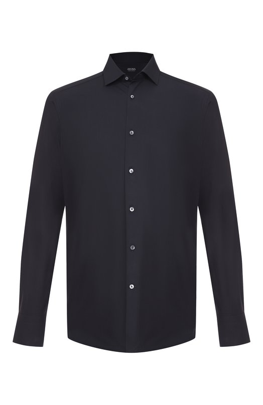 Хлопковая сорочка Zegna 9MS0MT/RCT1069 Синий 9MS0MT/RCT1069