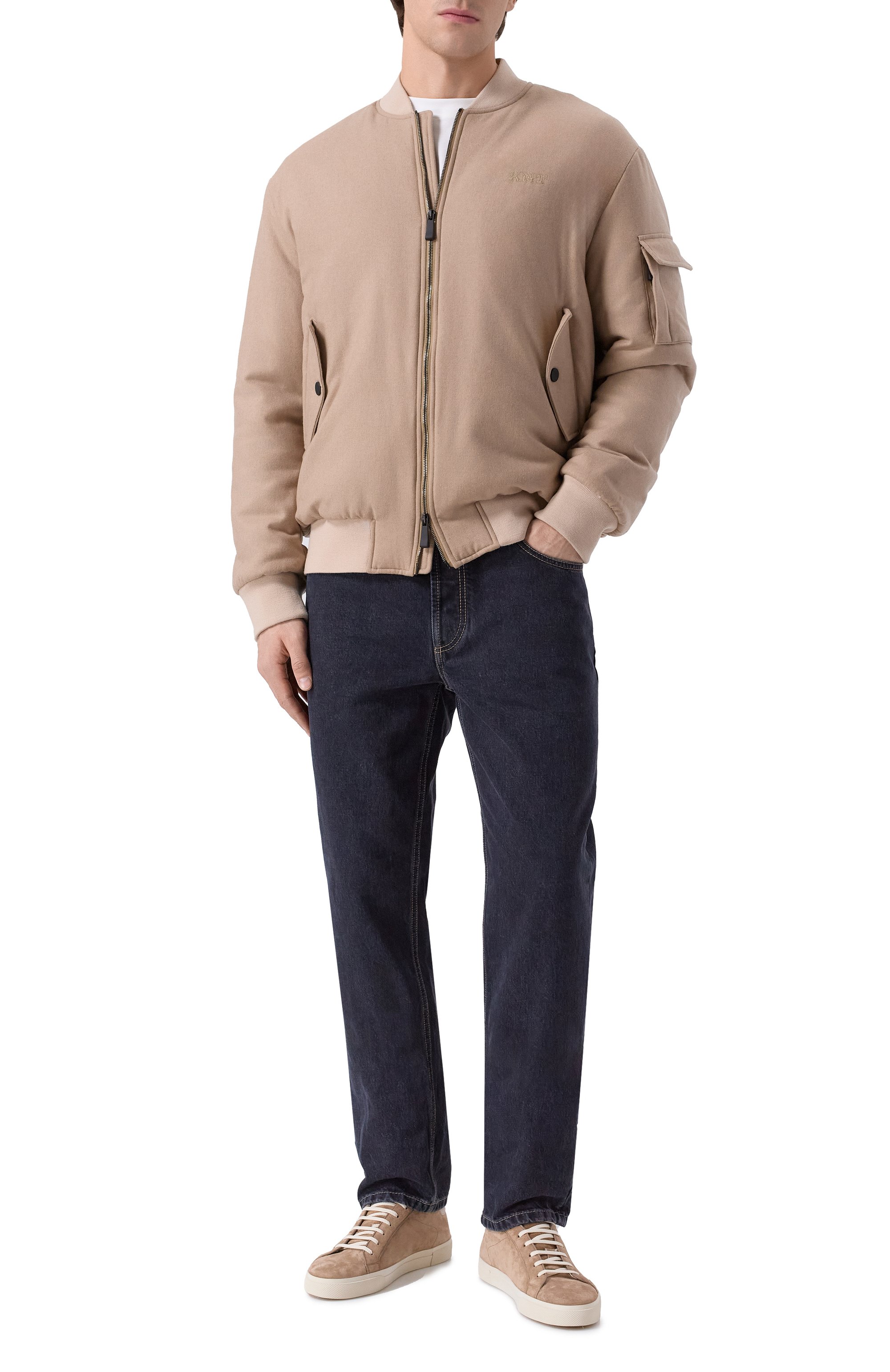 Бомбер KITON бежевого цвета по цене 377500 руб., арт. UGK136MK0279H04, фото 2 Бомбер KITON, арт. UGK136MK0279H04, фото 2