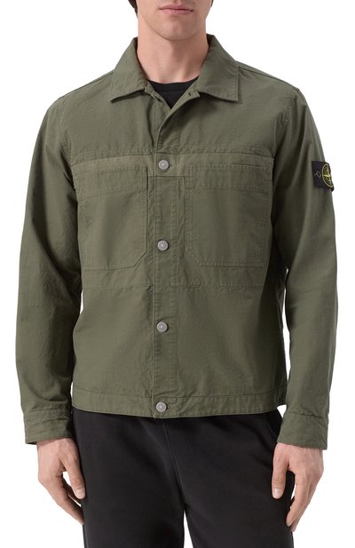 Хлопковая куртка-рубашка STONE ISLAND, арт. 811511412, фото 3