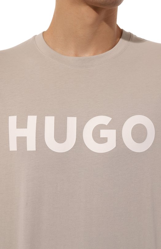 Хлопковая футболка HUGO 50467556 Серый  50467556 Фото 5