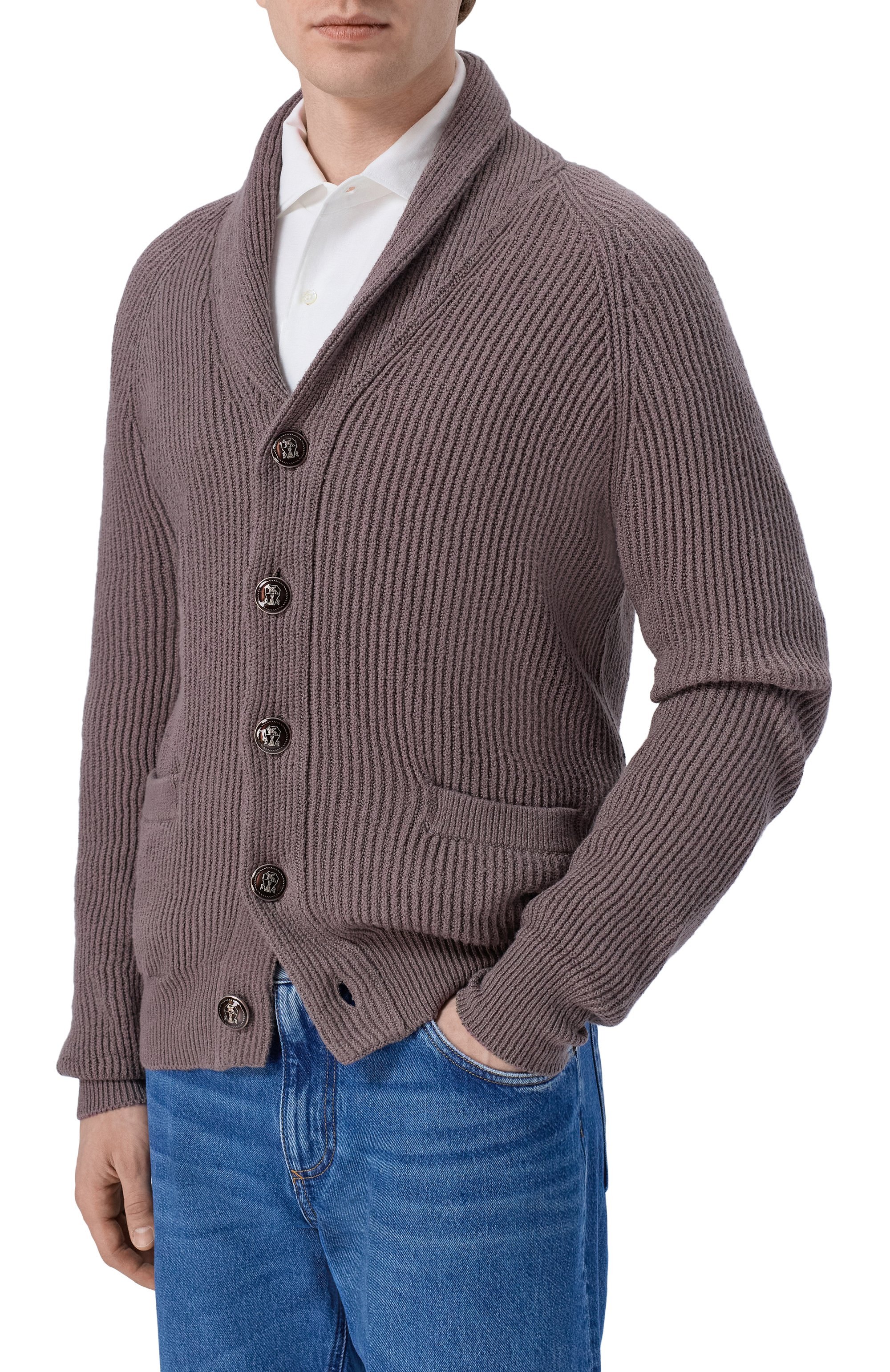 Хлопковый кардиган BRUNELLO CUCINELLI коричневого цвета по цене 252500 руб., арт. MNI708606, фото 3 Хлопковый кардиган BRUNELLO CUCINELLI, арт. MNI708606, фото 3