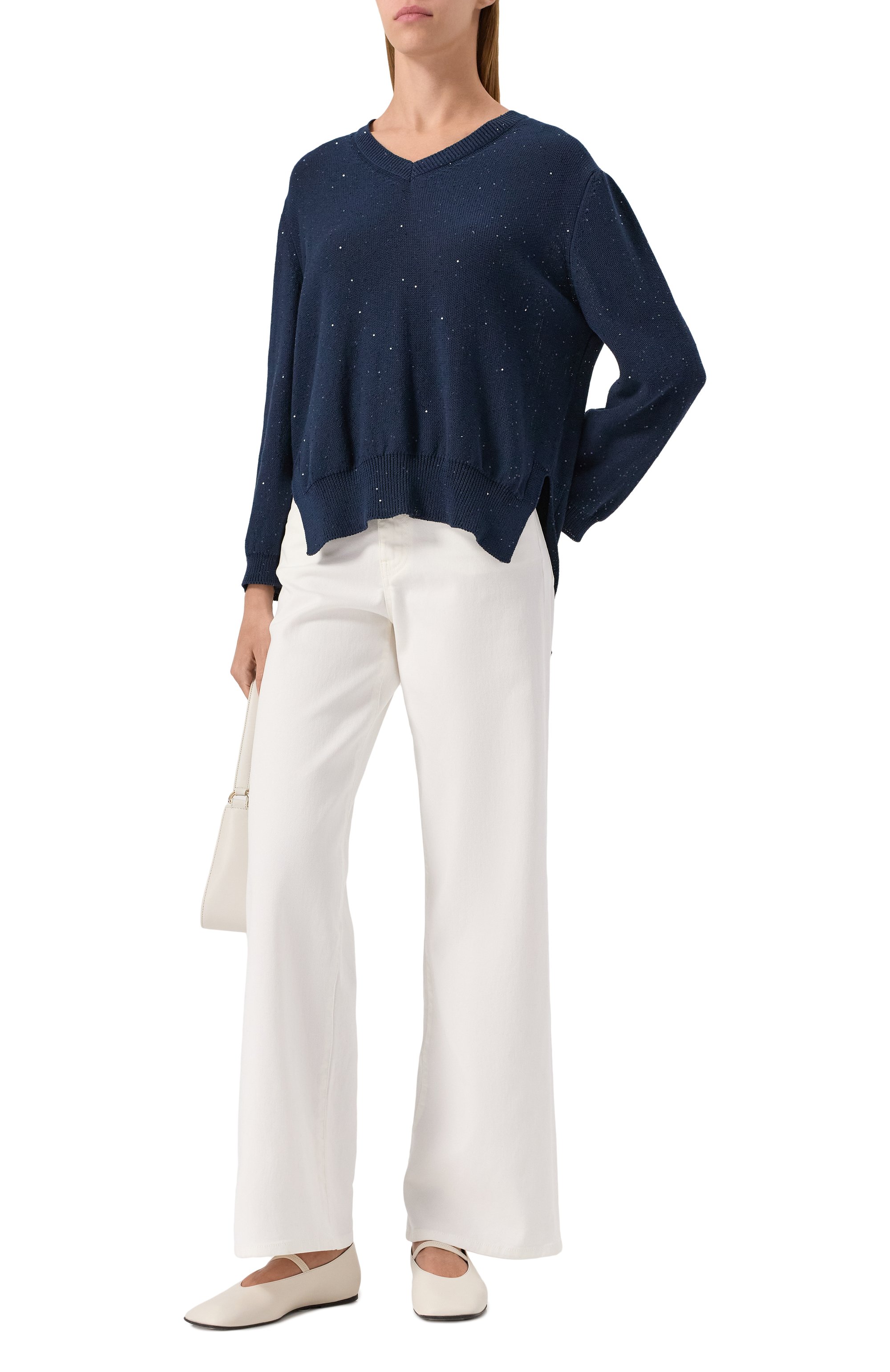 Хлопковый пуловер LORENA ANTONIAZZI, арт. P25124VM33A/3049, фото 2