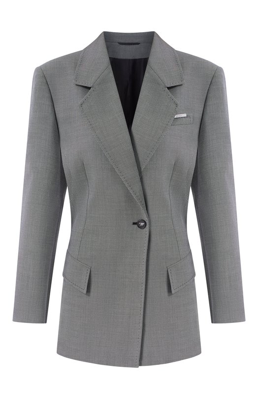 Жакет из шерсти и хлопка The Attico 260WCG00093/WWC002AA Серый 260WCG00093/WWC002AA