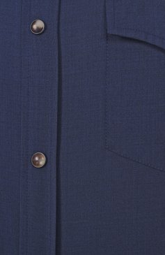 Мужская шерстяная рубашка BRUNELLO CUCINELLI темно-синего цвета, арт. MM6704008 | Фото 6 (Длина (для топов): Стандартные; Рукава: Длинные; Материал внешний: Шерсть; Манжеты: На пуговицах; Случай: Повседневный; Воротник: Акула; Принт: Однотонные; Стили: Кэжуэл)