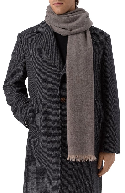Кашемировый шарф Kiton USCIACK0255H01 Серый  USCIACK0255H01 Фото 2