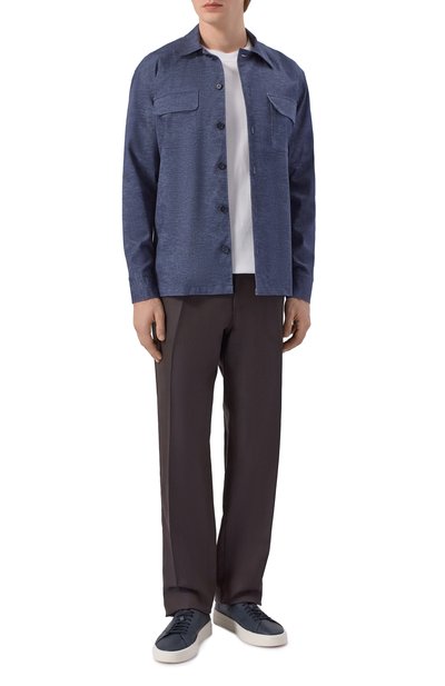 Рубашка из хлопка и лиоцелла VAN LAACK темно-синего цвета по цене 45550 руб., арт. VL-RADIN-K/172214, фото 2 Рубашка из хлопка и лиоцелла VAN LAACK, арт. VL-RADIN-K/172214, фото 2