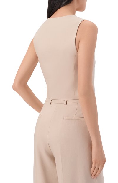 Жилет из вискозы MSGM светло-бежевого цвета по цене 33450 руб., арт. 4041MDW03/267127, фото 4 Жилет из вискозы MSGM, арт. 4041MDW03/267127, фото 4