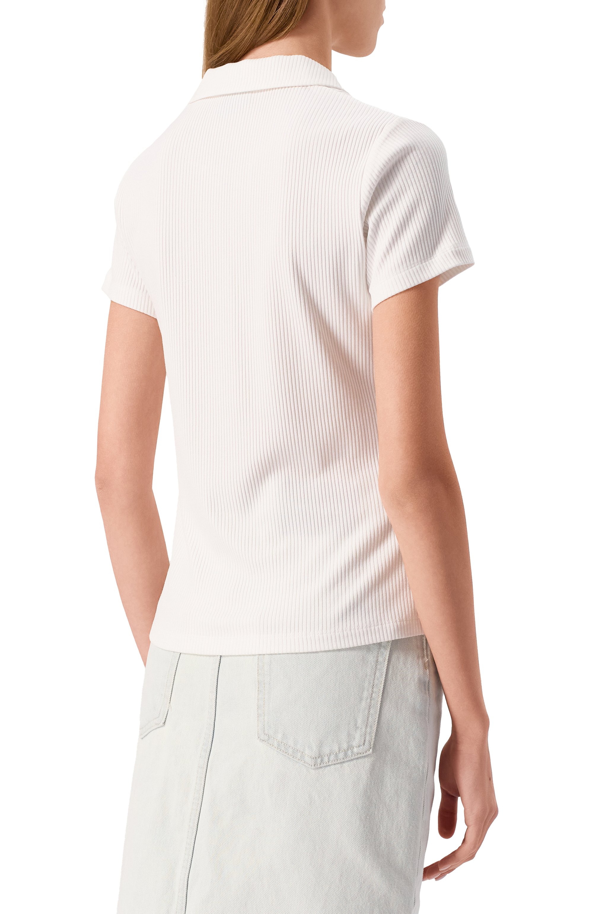 Поло из вискозы EA7 белого цвета по цене 14050 руб., арт. 7W000490/AF12654, фото 4 Поло из вискозы EA7, арт. 7W000490/AF12654, фото 4