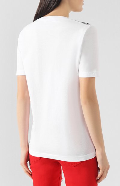 Хлопковая футболка DSQUARED2 белого цвета по цене 15500 руб., арт. S75GC0974/S22427, фото 4 Хлопковая футболка DSQUARED2, арт. S75GC0974/S22427, фото 4