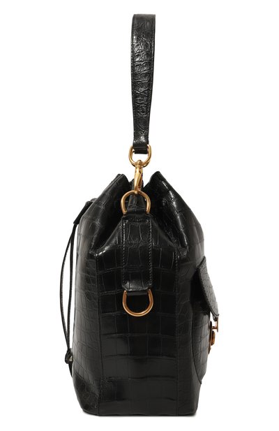 Сумка ricky из кожи крокодила RALPH LAUREN черного цвета по цене 1855000 руб., арт. 69H/ITJ47/FTJ47, фото 4 Сумка ricky из кожи крокодила RALPH LAUREN, арт. 69H/ITJ47/FTJ47, фото 4