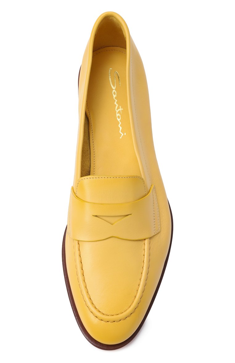 Женские кожаные пенни-лоферы SANTONI желтого цвета, арт. WUSG59962HAFSLGA | Фото 6 (Материал внутренний: Натуральная кожа; Подошва: Плоская; Материал внешний: Натуральная кожа; Каблук высота: Низкий; Автоматизация ТО: Проставлено; Автоматизация состава: Проставлено)