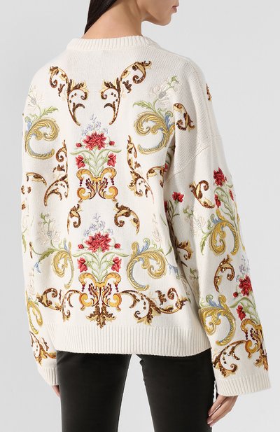 Кашемировый пуловер DOLCE & GABBANA белого цвета по цене 473500 руб., арт. FX346T/JAWJT, фото 4 Кашемировый пуловер DOLCE & GABBANA, арт. FX346T/JAWJT, фото 4