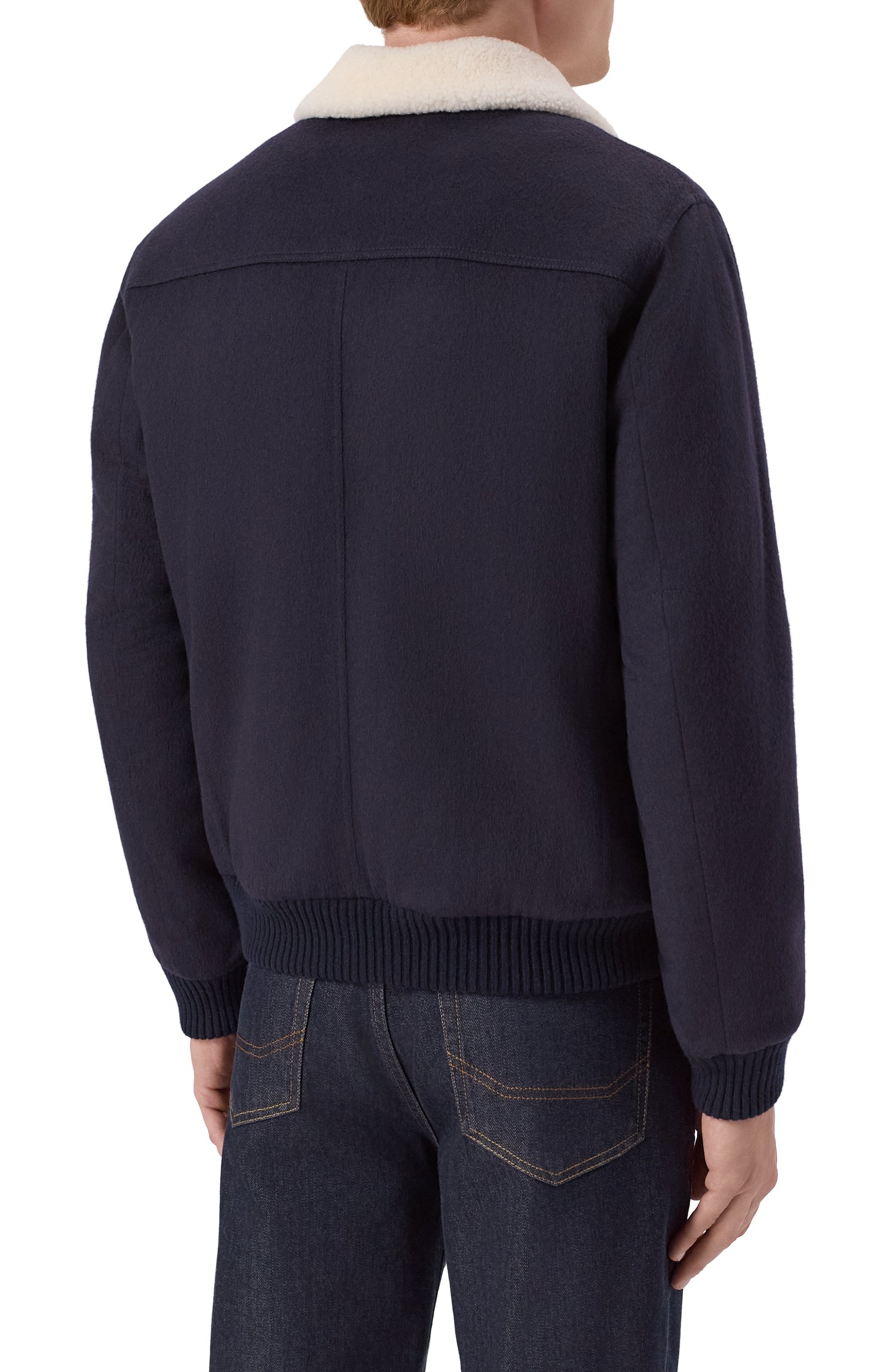 Кашемировый бомбер с воротником из овчины KITON, арт. UW0910MV03T83, фото 4