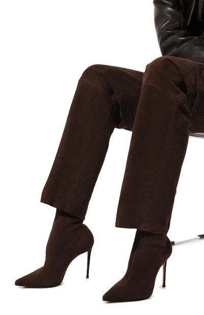 Замшевые ботильоны stivaletto eva 100 LE SILLA, арт. 2195V090R1PPVST, фото 3