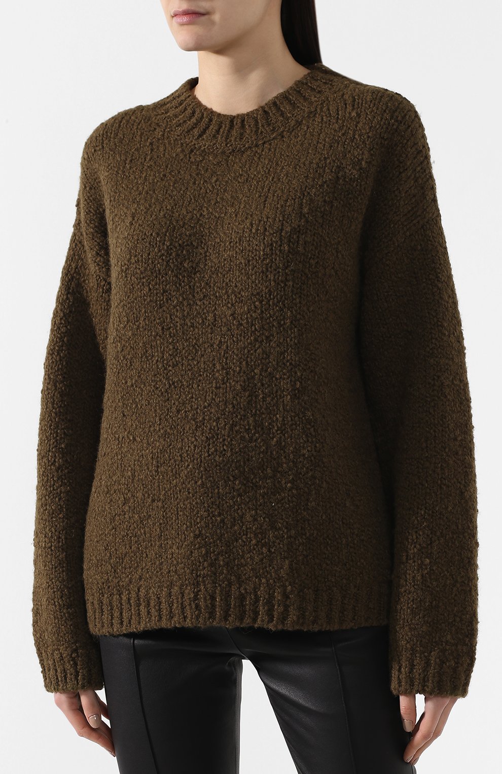 Шерстяной пуловер BOTTEGA VENETA зеленого цвета по цене 94200 руб., арт. 542671/VEWV0, фото 3 Шерстяной пуловер BOTTEGA VENETA, арт. 542671/VEWV0, фото 3