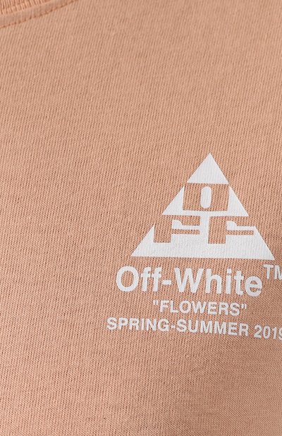 Хлопковая футболка OFF-WHITE бежевого цвета по цене 56700 руб., арт. 0WAA049R19B070540301, фото 5 Хлопковая футболка OFF-WHITE, арт. 0WAA049R19B070540301, фото 5