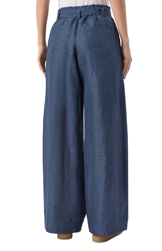Льняные брюки Brunello Cucinelli MH538P8862 Синий  MH538P8862 Фото 4