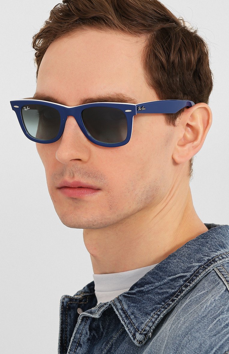Женские солнцезащитные очки RAY-BAN синего цвета, арт. 2140-12993M | Фото 3 (Тип очков: С/з; Региональные ограничения белый список (Axapta Mercury): RU, Не проставлено; Кросс-КТ: С/з-унисекс; Нос: Не проставлено; Материал: Пластик; Очки форма: Прямоугольные; Оптика Гендер: оптика-унисекс)