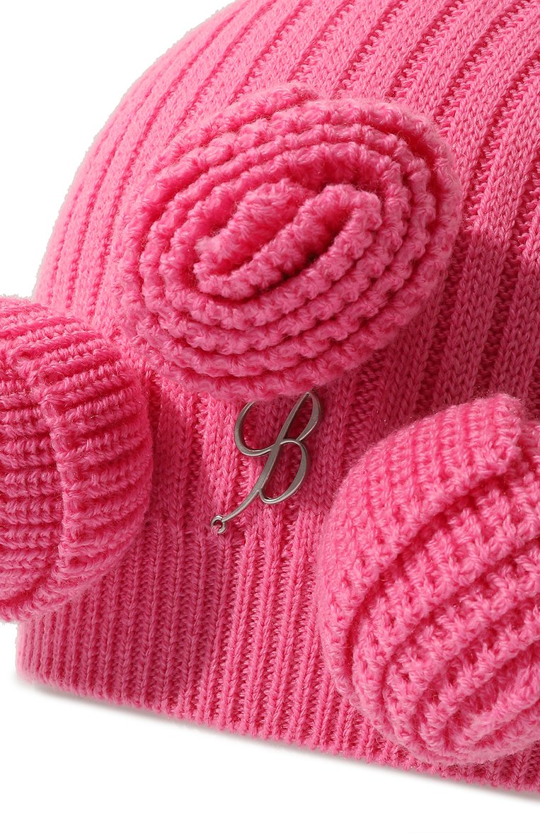 Детский комплект из шапки и шарфа BLUMARINE розового цвета, арт. IF3182MA51I | Фото 4 (Материал: Текстиль, Шерсть, Синтетический материал; Нос: Не проставлено; Материал сплава: Проставлено)