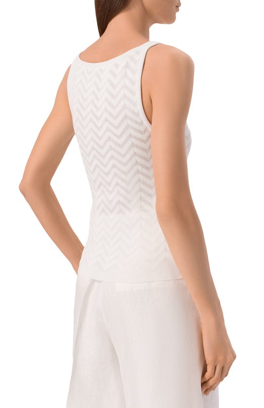 Топ из хлопка и вискозы Missoni DC26SK00/BK01H2 Белый  DC26SK00/BK01H2 Фото 4