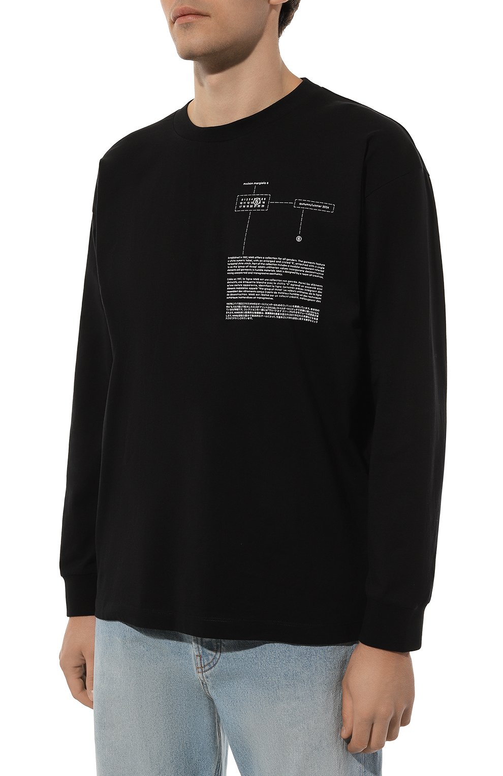 Хлопковый лонгслив MM6, арт. SH0GC0028/S24312, фото 3