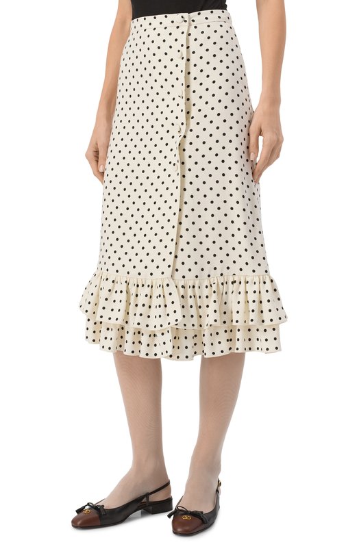 Юбка из вискозы Valentino 6B0RADC1/98S Белый  6B0RADC1/98S Фото 3