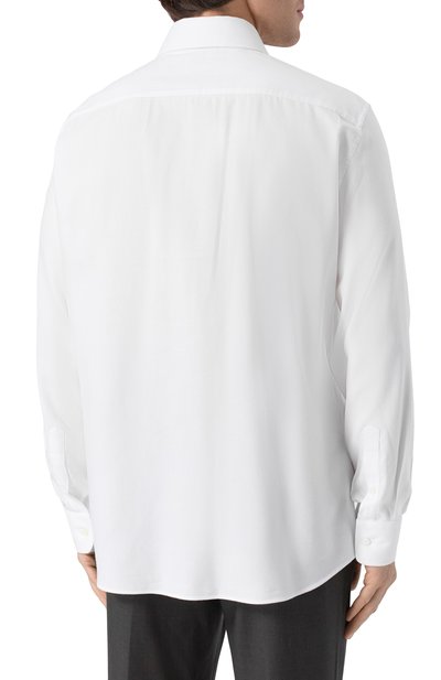 Рубашка из хлопка и лиоцелла BRUNELLO CUCINELLI белого цвета по цене 55500 руб., арт. MY6370627, фото 4 Рубашка из хлопка и лиоцелла BRUNELLO CUCINELLI, арт. MY6370627, фото 4