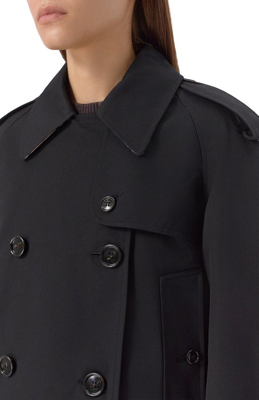 Хлопковый тренч Burberry 8072849 Чёрный  8072849 Фото 5