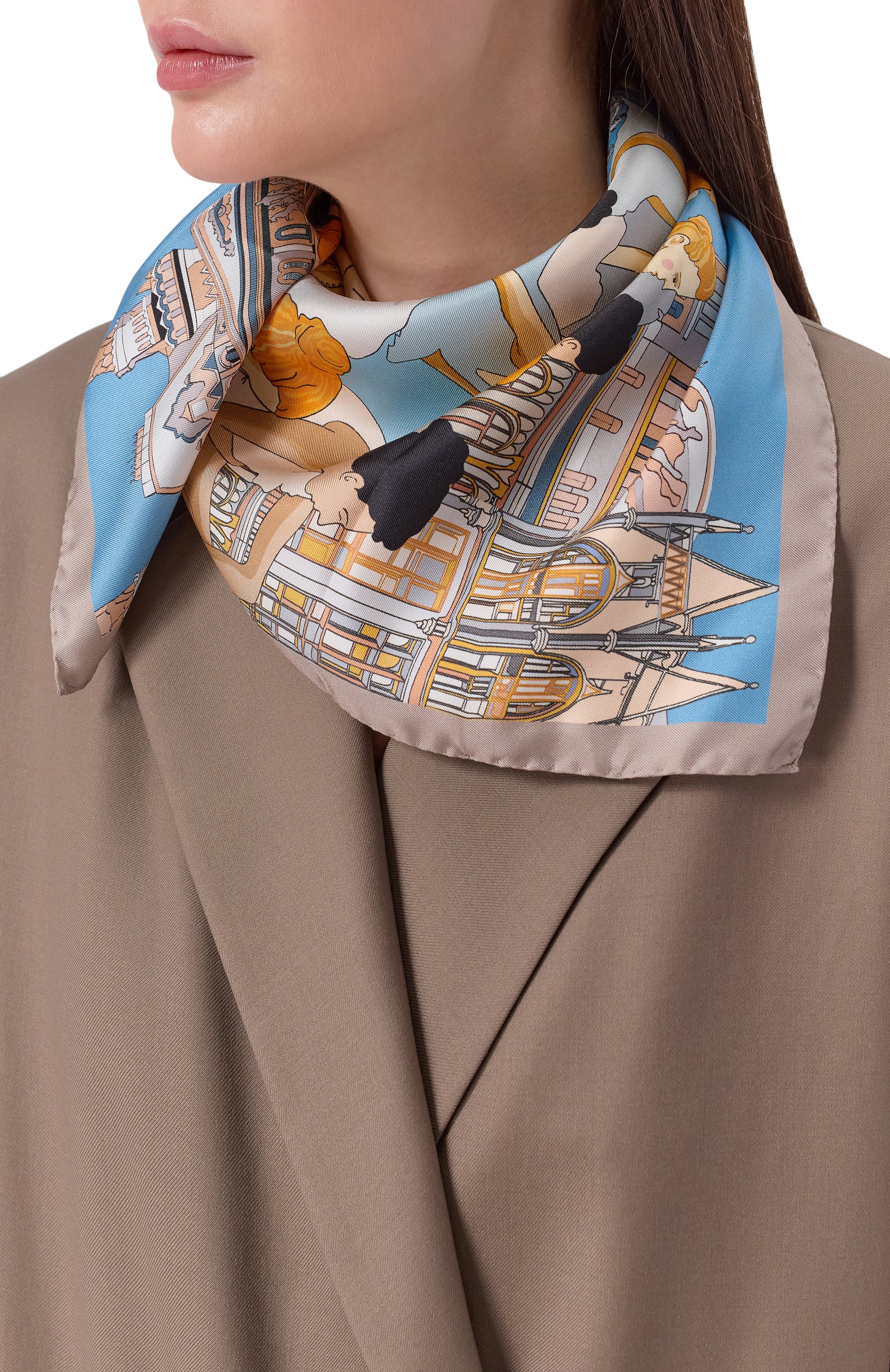 Шелковый платок class RADICAL CHIC разноцветного цвета по цене 12920 руб., арт. 483575.07.01, фото 2 Шелковый платок class RADICAL CHIC, арт. 483575.07.01, фото 2