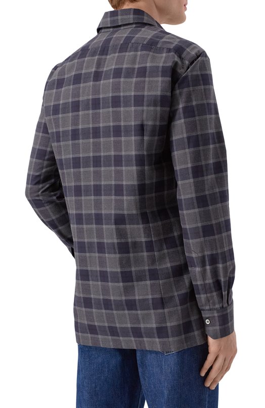 Хлопковая рубашка Kiton UMCNERH0943909 Синий  UMCNERH0943909 Фото 4