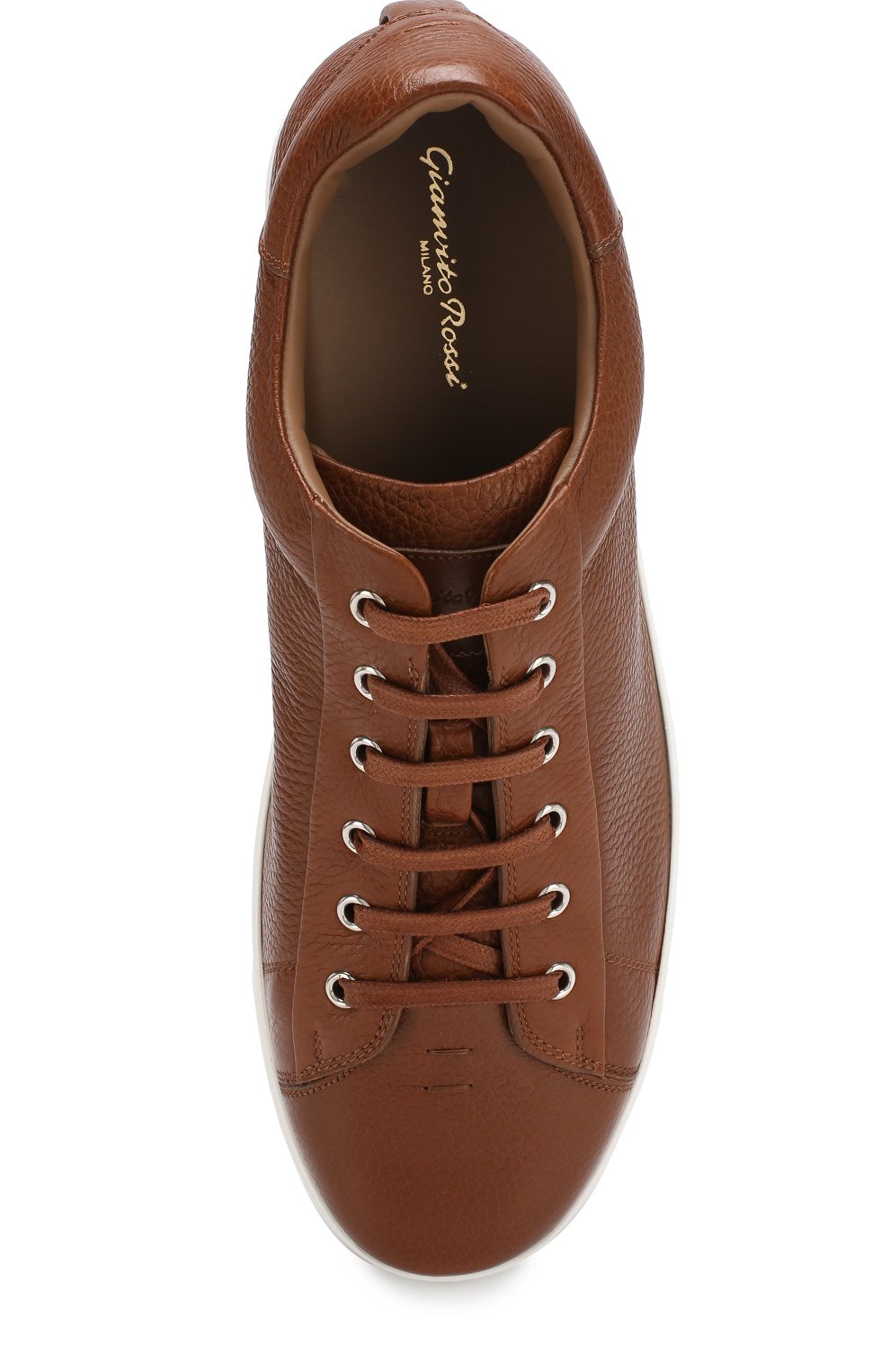 Кожаные кеды на шнуровке GIANVITO ROSSI, арт. S26340.M1WHT.B0XSELL, фото 4