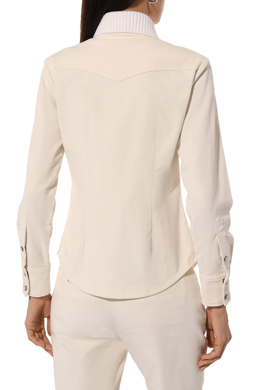 Вельветовая рубашка LORENA ANTONIAZZI кремового цвета по цене 79150 руб., арт. C2492CA55B/4245, фото 4 Вельветовая рубашка LORENA ANTONIAZZI, арт. C2492CA55B/4245, фото 4