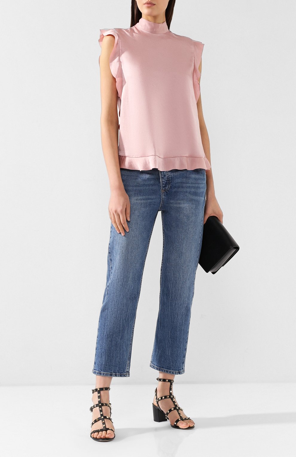 Топ с воротником-стойкой REDVALENTINO розового цвета по цене 23900 руб., арт. RR3AEA00/HGA, фото 2 Топ с воротником-стойкой REDVALENTINO, арт. RR3AEA00/HGA, фото 2